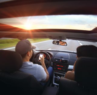 Distracted Driver in Vehicle