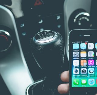 Iphone Distracted Driver in Car